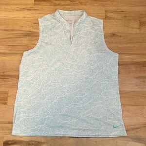 Nike Dri-FIT White and Green Dot Sleeveless Athletic Shirt XL